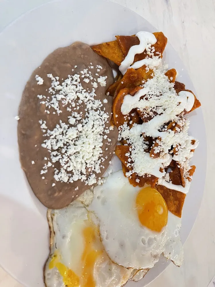Chilaquiles Rojos with Carne Asada