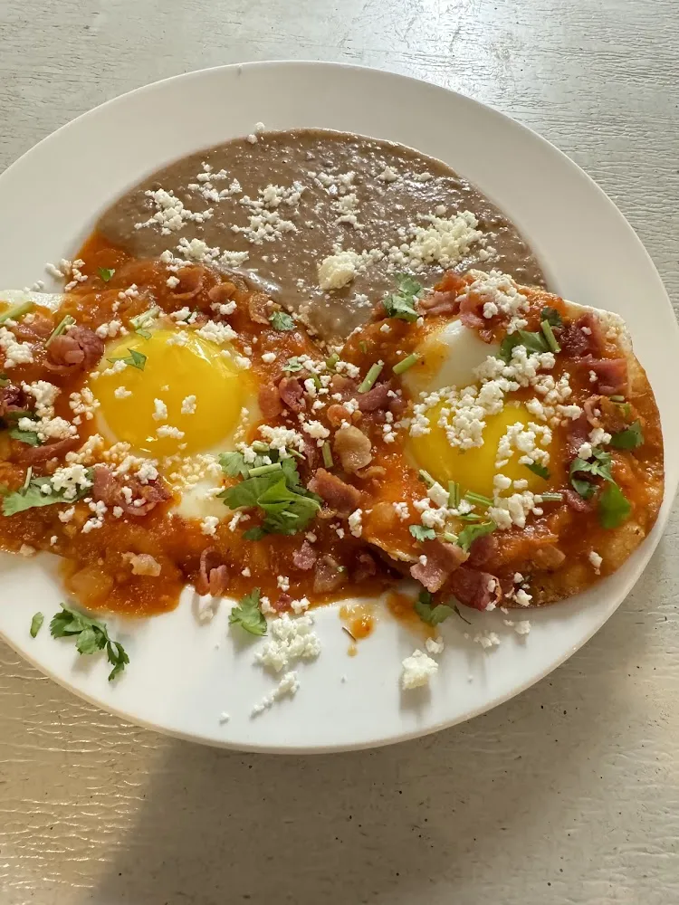 Chilaquiles Rojos with Eggs